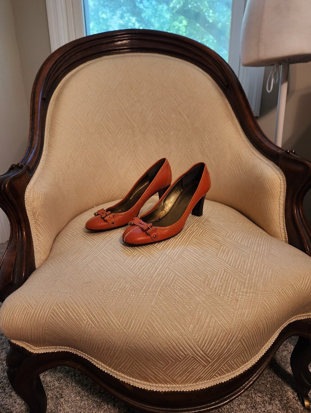 J Crew Orange Leather 9.5 Pumps
